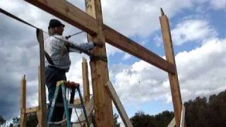 preview picture of video 'Andela Miedema Timber Frame uprights with cross beams.wmv'
