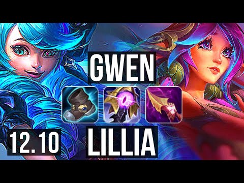 GWEN vs LILLIA (TOP) | 7/0/3, 2300+ games, 1.7M mastery, Godlike | KR Diamond | 12.10