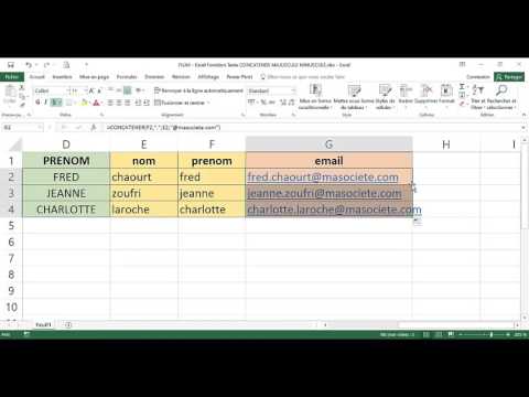 Excel Fonction Texte CONCATENER MAJUSCULE MINUSCULE