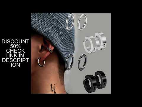 1 pairs Popular Ear Clip Earrings for Men/Women Stainless Steel Painless Punk Black Non-Piercing Fak