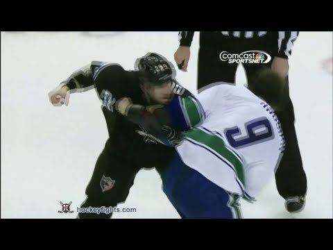 Zack Kassian vs Ryane Clowe Jan 27, 2013