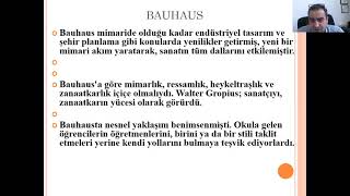 2021 10 HAFTA BAUHAUS FELSEFESİ