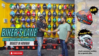 Bikers Lane Riding Gear Store 🏬 at Howrah #mthelmet #rynox #kythelmet