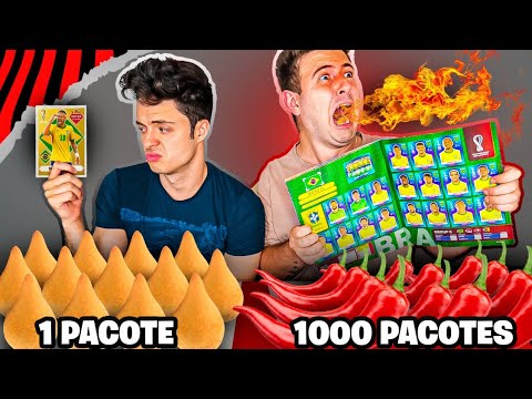 1 PACOTE DE FIGURINHAS PRA CADA COMIDA QUE VOCÊ COMER! - QUEM COMPLETAR O ÁLBUM PRIMEIRO VENCE!