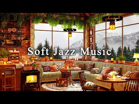 Smooth Jazz Music & Warm Crackling Fireplace to Study, Work, Unwind☕Soothing Jazz Instrumental Music