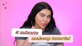 Celebrity MUA 5 minute GRWM Makeup Tutorial CHALLENGE | Hrush