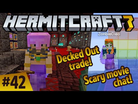 Hermitcraft 7: scary movies with ZombieCleo! Decked Out with Cubfan135! Misleading thumbnail! ep 42