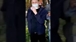 Monkey strike back at a tourist, who threw a bottle into his crib