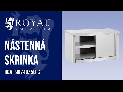 Video - Nástenná skrinka z nehrdzavejúcej ocele - 900 x 400 x 500 mm - nosnosť 60 kg na policu - Royal Catering