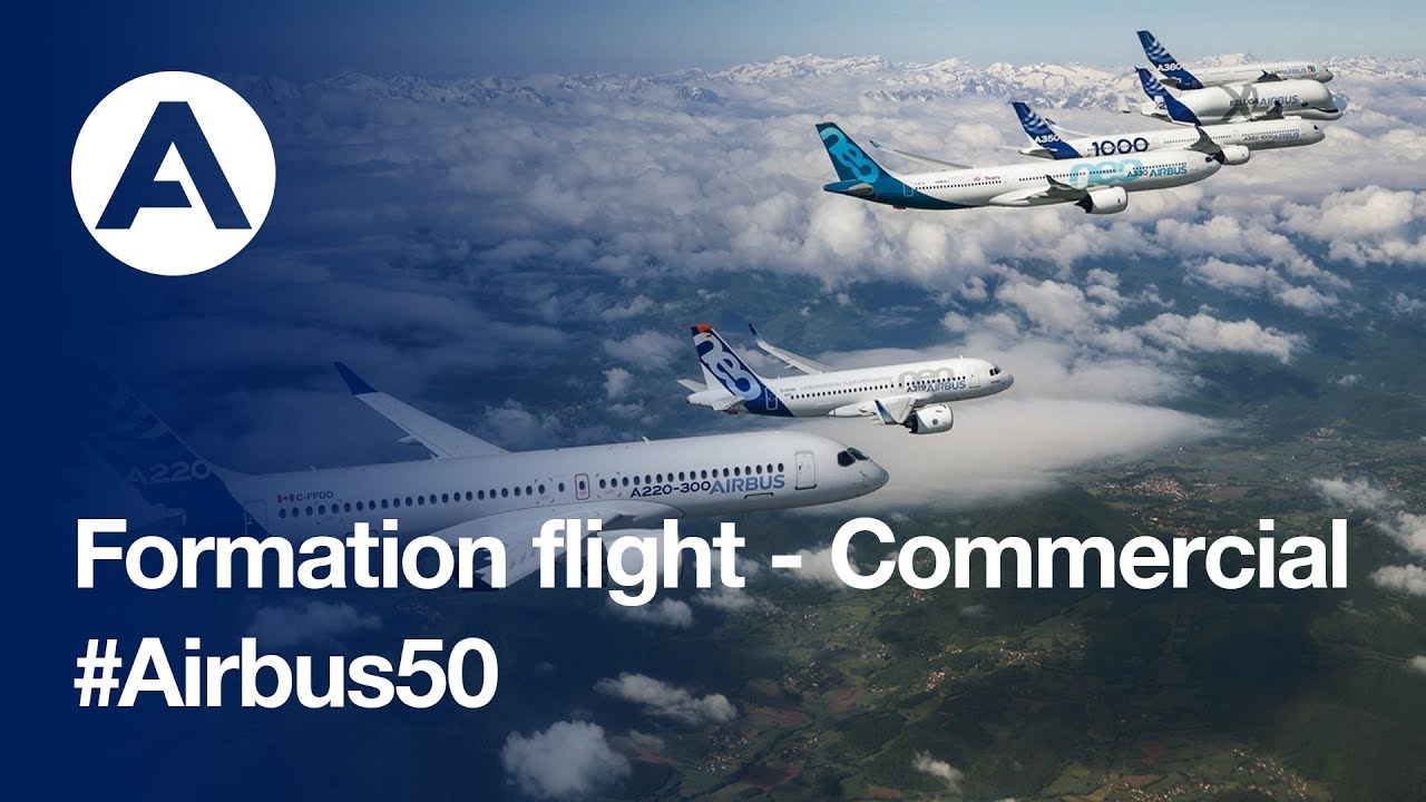 Airbus Commercial Aircraft formation flight: 50-year anniversary