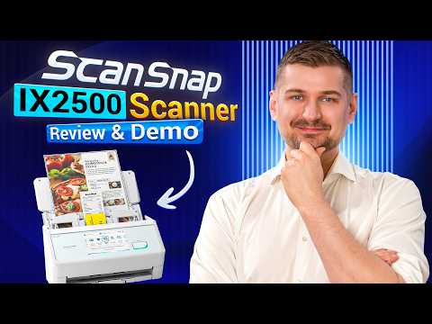 ScanSnap iX2500 Receipt Edition, Works with QuickBooks, Wireless or USB High-Speed Cloud Enabled Invoices & Receipts Scanner, 100 Page Auto Document Feeder for Mac or PC, Black video review thumbnail