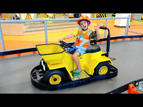 Vlad and Niki Shopping in Toy store and have fun at Construction themed playground for children