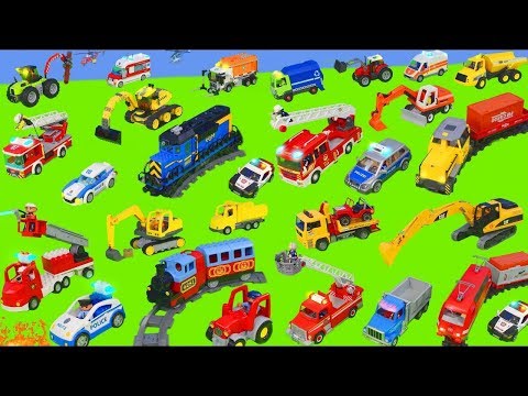 Excavator, Tractor, Fire Truck, Garbage Trucks & Police Cars Toy Vehicles for Kids
