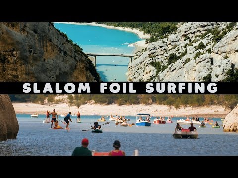 FOIL SURFING IN THE VERDON GORGE ► Slalom between canoes