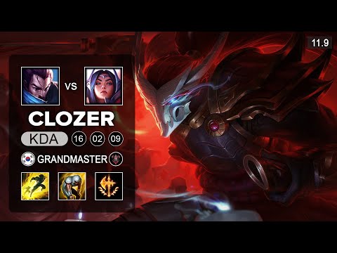 T1 Clozer Yasuo Mid vs Irelia - KR Grandmaster Patch 11.9