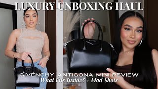 GIVENCHY ANTIGONA MINI BAG UNBOXING & REVIEW | What Fits Inside? & MOD SHOTS | LUXURY UNBOXING