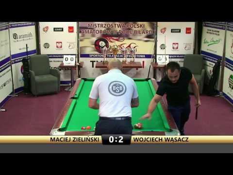 Mistrzostwa Polski Amatorów w Bilard-Łódź 2016 Zieliński vs Wąsacz