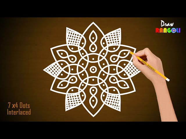 Muggulu rangoli design mandala chukkala by draw rangoli