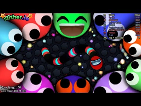 Slither.io A.I. Among Us Vs  Giant Hacker Snakes - Epic Skin Slitherio Vip Best Gameplay - Infinity