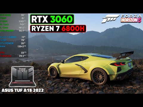 Asus TUF A15 2022 | Forza Horizon 5 | RTX 3060 Laptop + Ryzen 7 6800H | 1440p All Settings