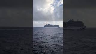 Two princesses pass and The Love Boat theme sounds loudly and proudly. So special #princesscruises