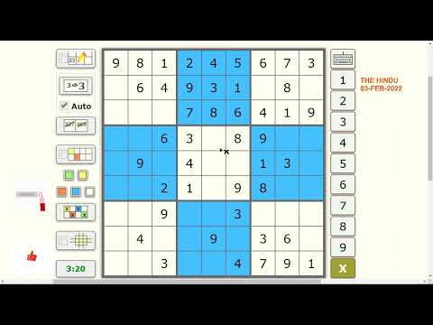 03 Feb 2022 | THE HINDU | SUDOKU | 2-STAR DIFFICULTY  | SOLUTION #SUDOKU #DAILY
