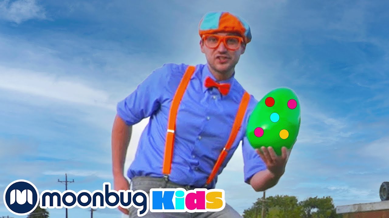 Blippi Aprenda as Cores na Caça aos Ovos | Vídeos Educativos para Crianças | Moonbug Kids