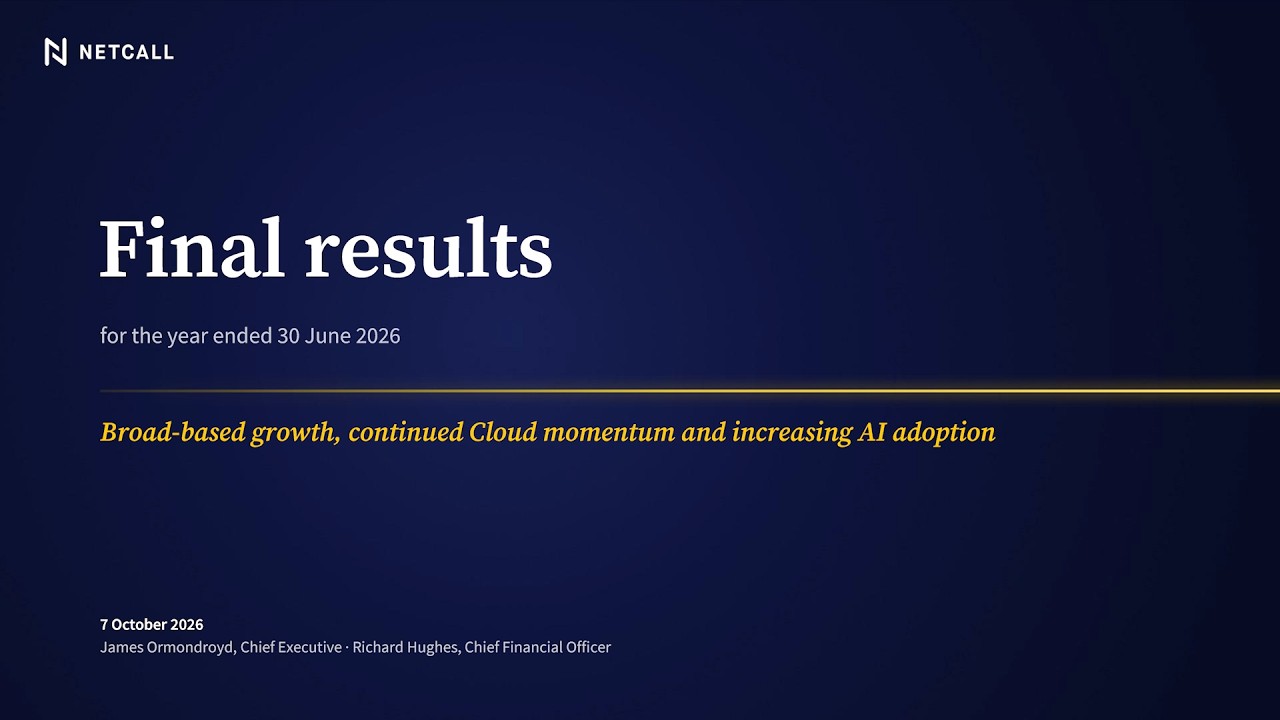 Thumbnail for Netcall (NET) Final Results Presentation - October 2026