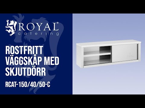 video - Rostfritt väggskåp med skjutdörr - 1500 x 400 x 500 mm - 75 kg lastkapacitet per fack - Royal Catering