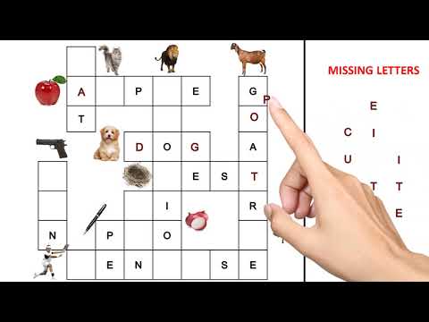 Palavras cruzadas | Encontre as palavras cruzadas | Palavras cruzadas com dica de imagem | Quebra-cabeça infantil | Quebra-cabeça