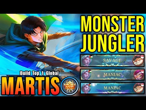 SAVAGE + 2x MANIAC!! Martis Levi Skin Real Monster Jungler!! - Build Top 1 Global Martis ~ MLBB