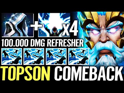 🔥 TOPSON Zeus MID 100.000 DMG Comeback — Refresher + Octarine vs Pro Tinker Hard Game Dota 2