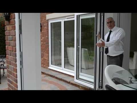 2-Panel bifold doors in white aluminium