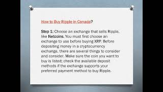 Step By Step Guide On How to Buy XRP in Canada