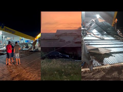 Vendaval causa destruição na cidade de Porto dos Gaúchos, no noroeste do estado