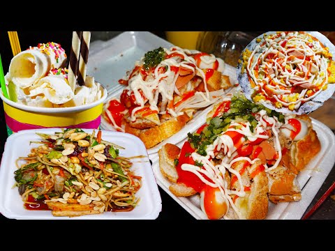 Street food tour at night, Cambodian night street food scenes @ Ta Khmao riverside park