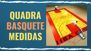 Quadra De Basquete Com O Nome Das Linhas E Medidas