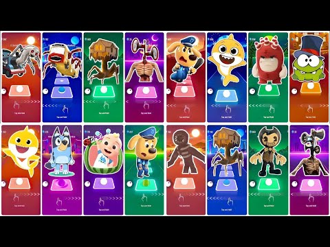 BUS EATER 🆚 EXTRA SLIDE 🆚 SKIBIDI TOILET 🆚 HOUSE HEAD 🆚 ODDBODS | Tiles Hop EDM Rush!