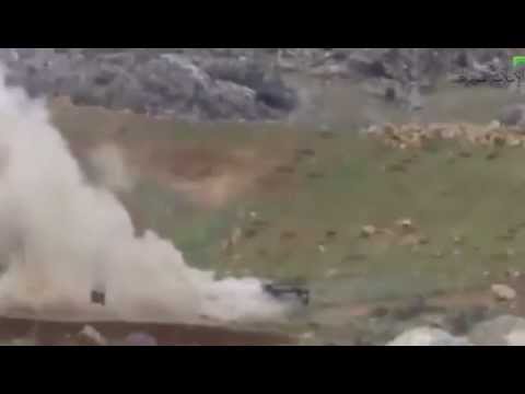 استهداف آلية لقوات النظام بعبوة ناسفة من قبل كتيبة حمزة بن عبد المطلب في منطقة الزبداني في ريف دمشق