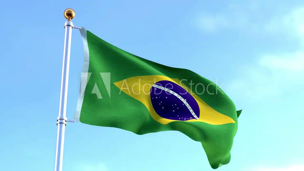 Waving Brazilian Flag - 3d Rendering | AdobeStock Video HD Preview