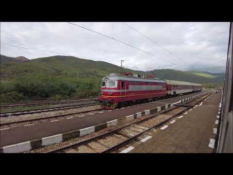 Travelling by train from Sofia to Karnobat near Black Sea in Bulgaria