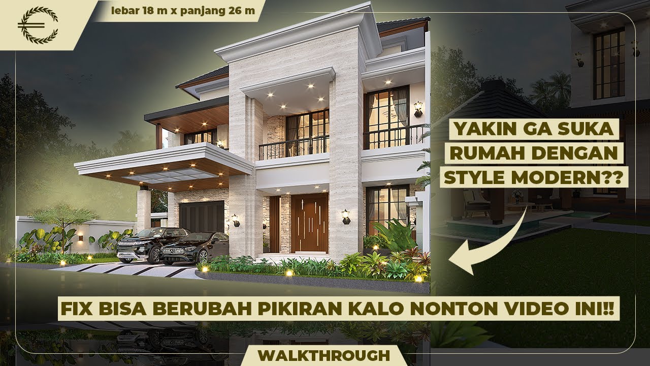 Video 3D Desain Rumah Modern 2 Lantai Ibu Endar - Yogyakarta
