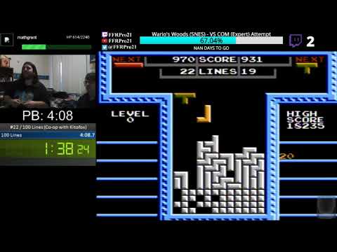 NES - Tengen Tetris - 100 Lines Speedrun (Co-op with Kitofox) - 3:38