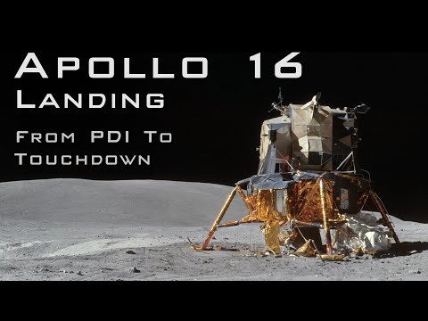 Apollo 16 landing from PDI to Touchdown