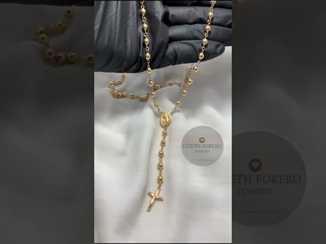 Vídeo relacionado con Supcare Collar Rosario Oro 18K Santa Virgen María Hombre Cadena Rosario Larga Acero Inoxidable Colgante Crucifijo Joyería Cristiana Católica Rezo Talismán