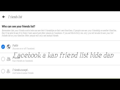 Facebook a friend list mi te hmuh theih loh a dahdan.