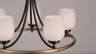 Watch A Video About the Carrigan Black and Gold 5 Light Ring Chandelier