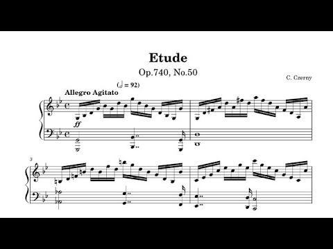 Czerny Etude No.50 op.740 with Piano Sheet Music