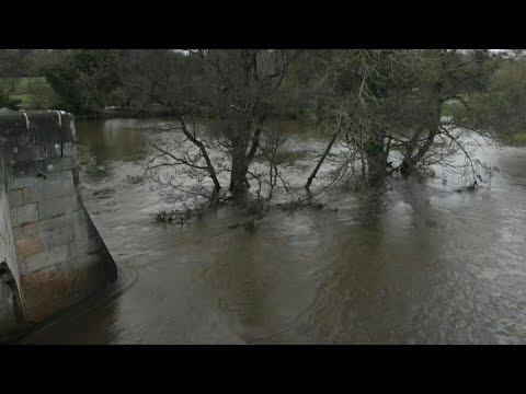 Video Thumbnail: Flooding in North Yorkshire after Storm Isha | AFP