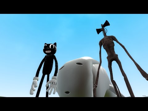 CARTOON CAT VS SIREN HEAD VS BRIDGE WORM!! Garry's Mod
